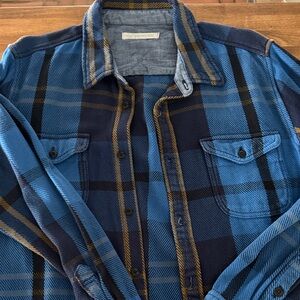 Outerknown Blue and Brown Checkered Blanket Shirt